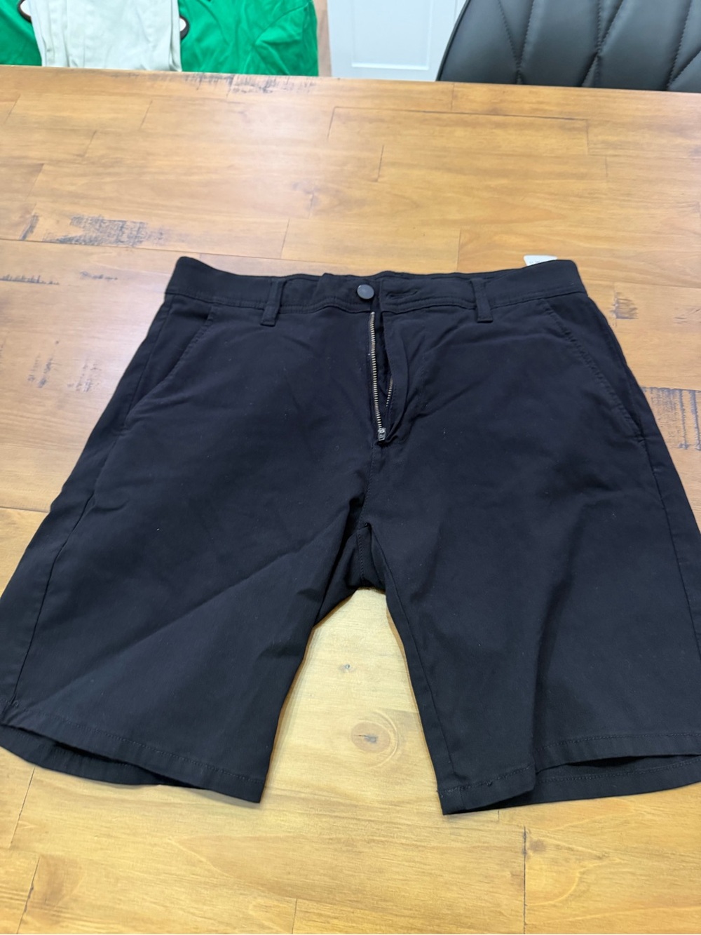 Classic Black Flat Front Men's Shorts